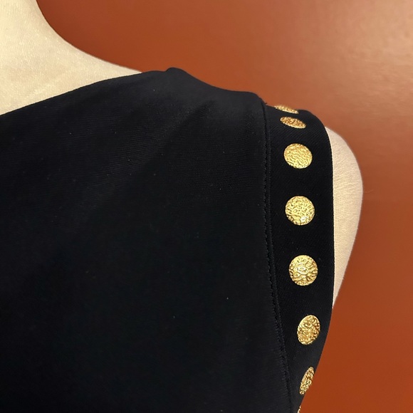 Joseph Ribkoff Black Sleeveless Tunic with Gold Accents - Picture 3 of 4